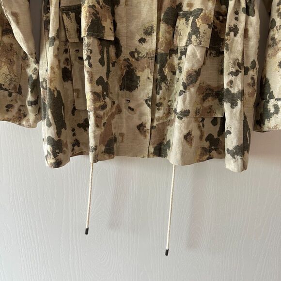 Rails Womens Fulton Camo Print Field Jacket Watercolor Camo Linen Lyocell Large - Picture 4 of 10